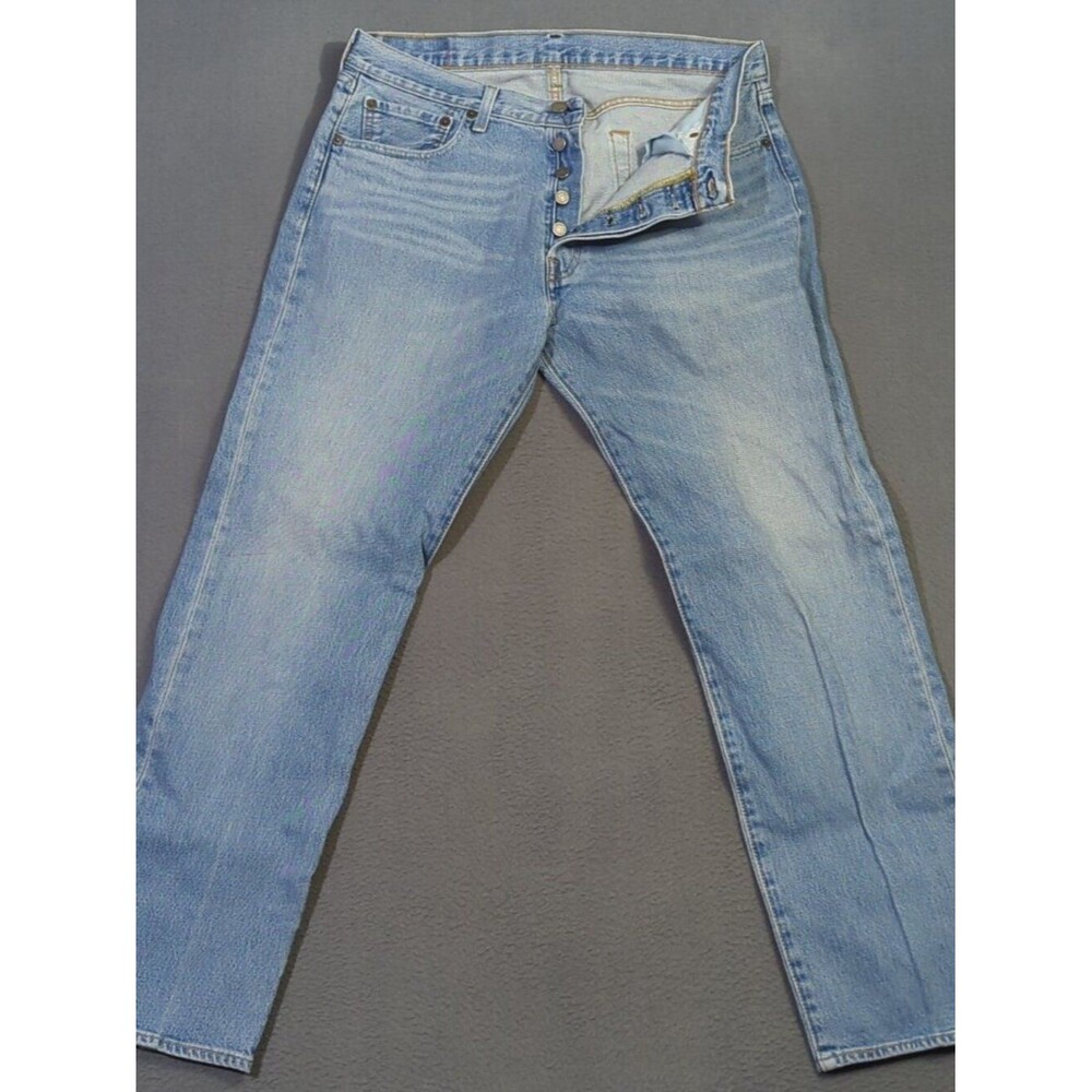Levi's Jeans Men's 33x30 Blue 501 Straight Button Fly Denim Starched